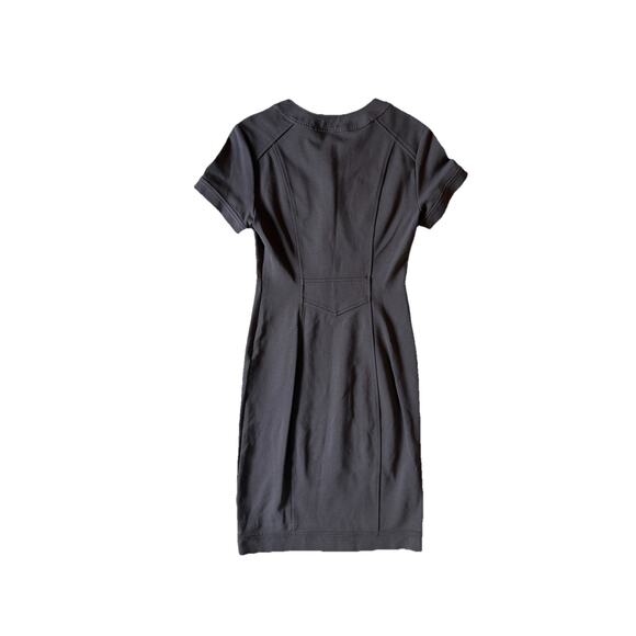 Diane Von Furstenberg DVF Brown Career Dress Sz 4 Sheath Stretch Buttons Knee - Picture 5 of 7